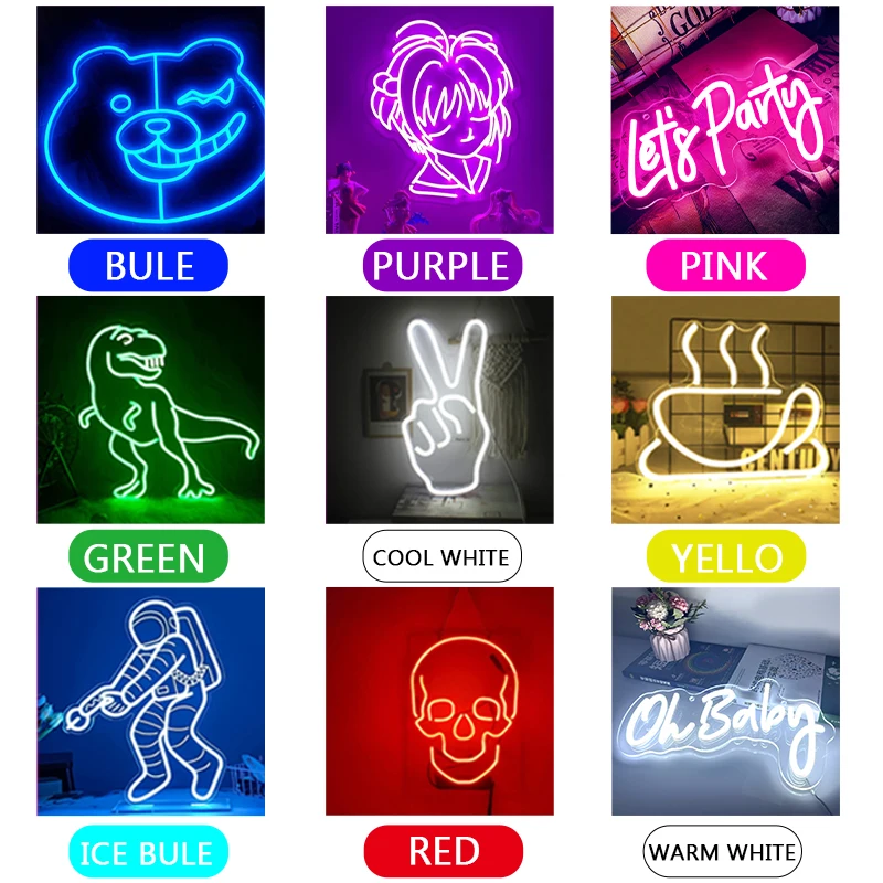 Неоновые буквы на заказ светильник светодиодная вывеска с личным именем