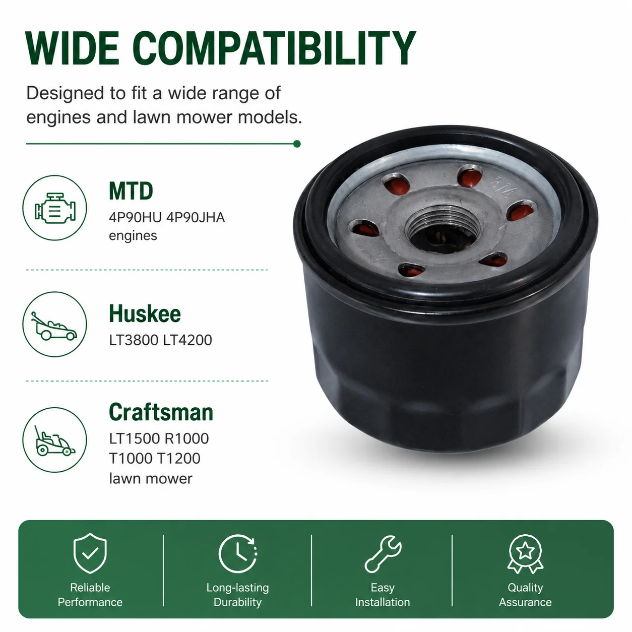 Фото Комплект масляных и топливных фильтров для MTD 4P90HU 4P90JHA Huskee LT3800 LT4200, замена 751-12690, 951-11501, запчасти для газонокосилок 420 куб. см. №3