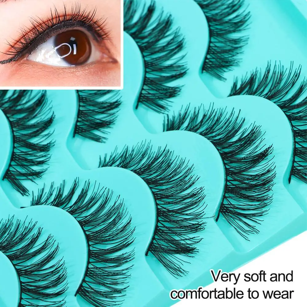 

5 пар Длинные толстые мягкие Накладные Ресницы Черные Накладные ресницы ручной работы