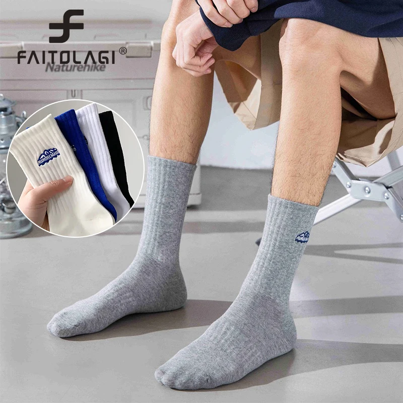 

2Pair Middle Tube Sports Socks For Men Women Soft Cotton Breathable Street Long Sock Letter Print Casual Sox Solid Female Sokken
