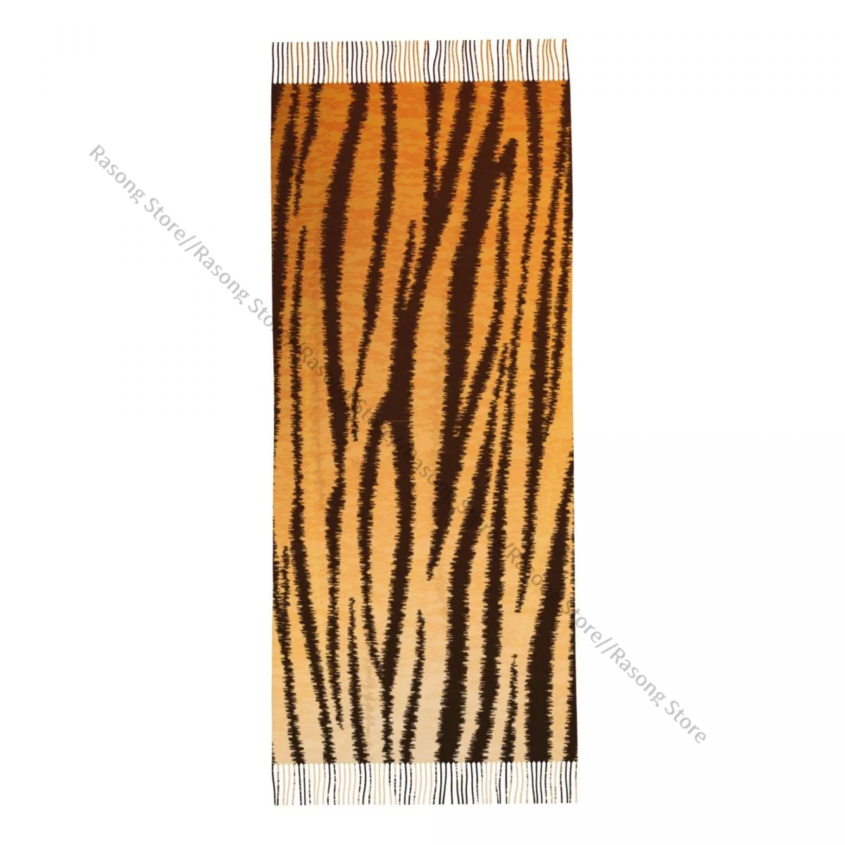 Большой шарф с кисточками 196*68 см из пашмины зимний женский кожи тигра