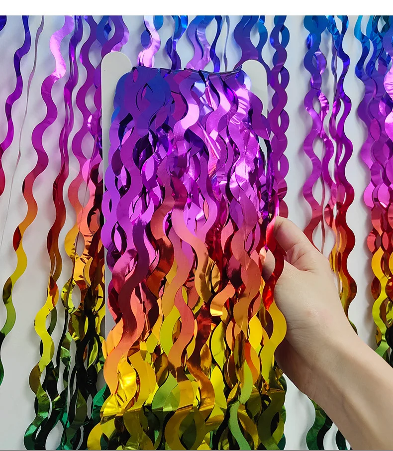 

Металлическая мишура для фотозоны радужная 2 метра