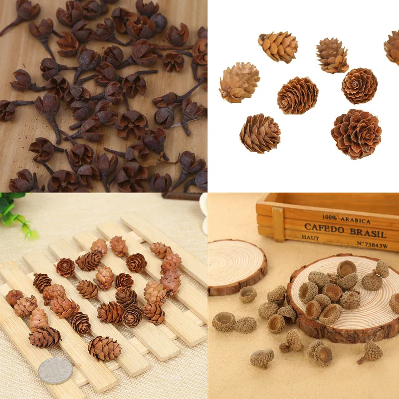 20pcs Natural Dried Plants Pine Cone Acorn Wholesale Artificial Flower For Home Christmas DIY Garland Wreath Wedding Decoration