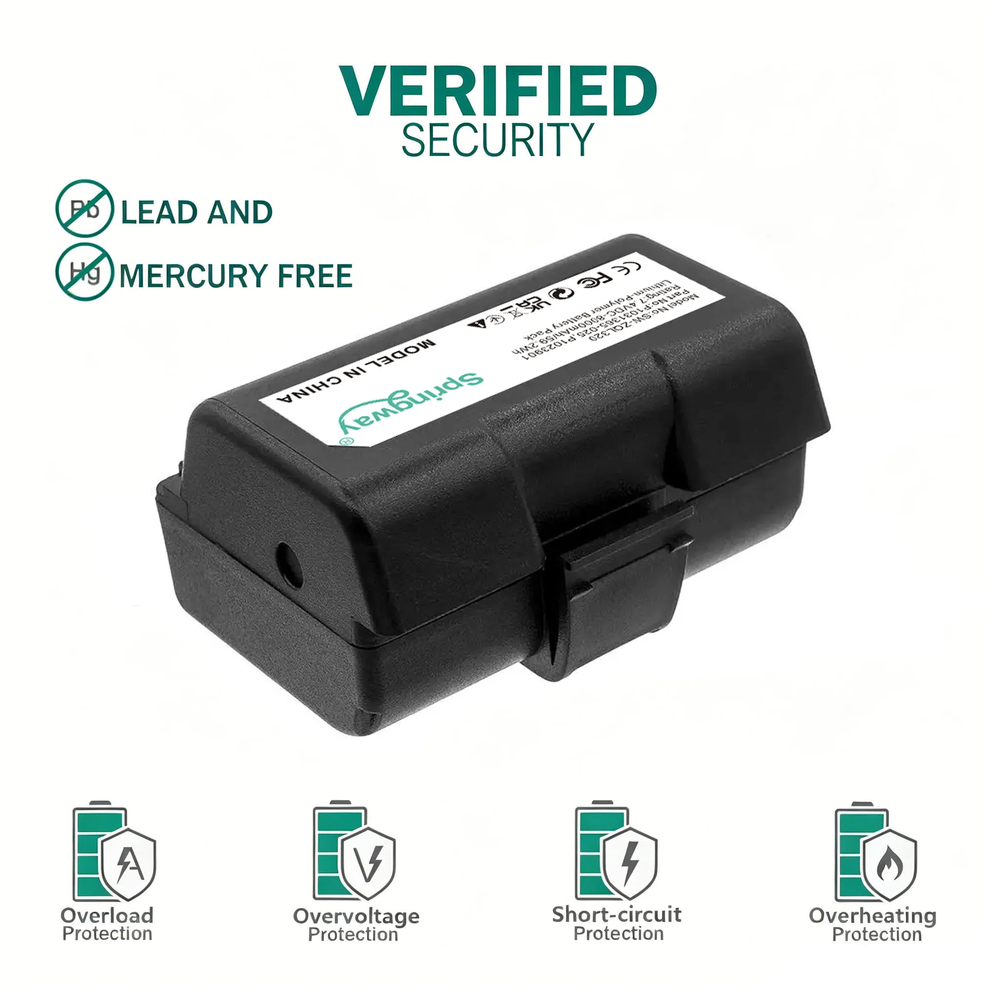Фото Сменная батарея SW-ZQL320 для принтеров Zebra QLn ZQ ZR Series P1023901 BTRY-MPP-34MA1-01 №3