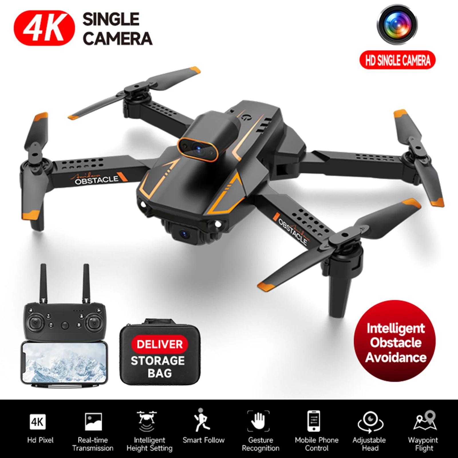 S91 4K Drone Profession Obstacle Avoidance Dual Camera RC Quadcopter Dron FPV 5G WIFI Long Range Remote Control Helicopter Toys