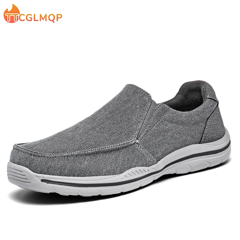 Кроссовки мужские легкие холщовые Вулканизированная подошва удобные лоферы