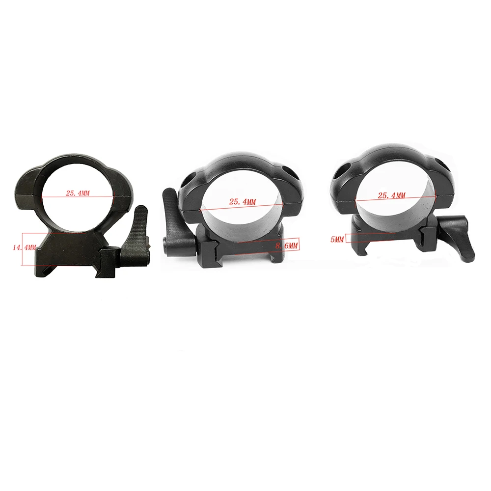 

2pc/Set 25.4mm Inner Diameter QD Rings Quick Release Picatinny Rifle Sight Scope Mount Rings Hunting Weapons Accessories