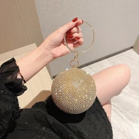 golden party clutch for women round crystal bling bags woman bag for wedding rhinestone purses and handbags