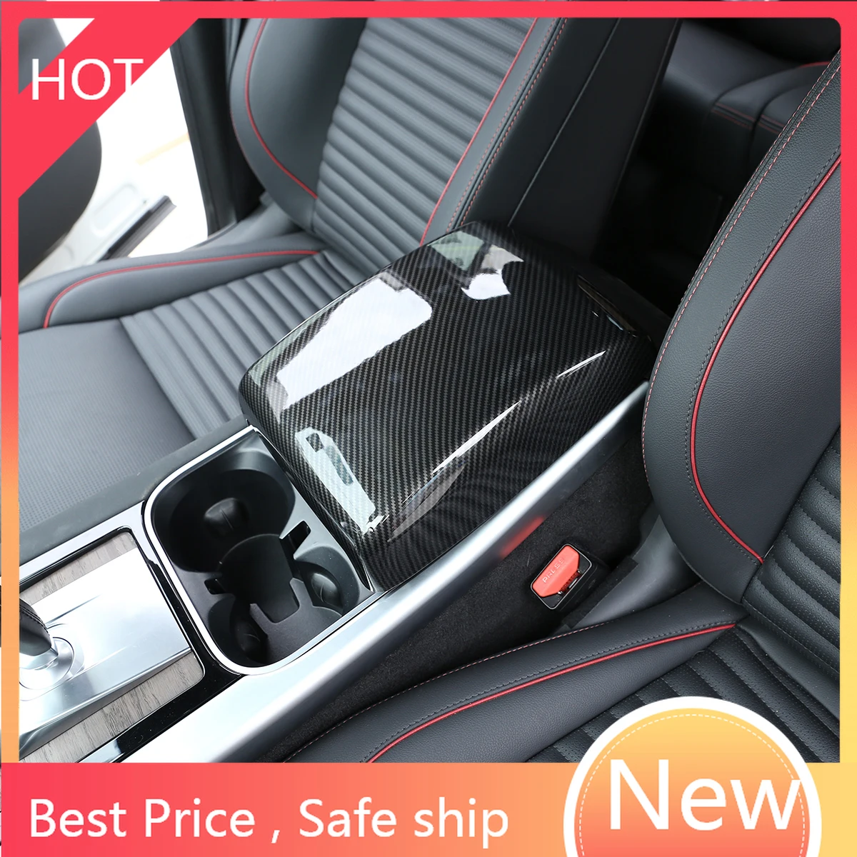 

Suitable for 2020 Land Rover Discovery Sport Armrest Box Modification Protective Cover Carbon Fiber Pattern fast ship