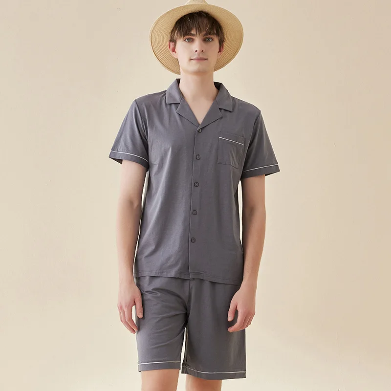 Pajamas for Women's Summer Pure Cotton Short-sleeved Shorts Solid Color Simple Summer Home Service Suit Breathable Loungewear