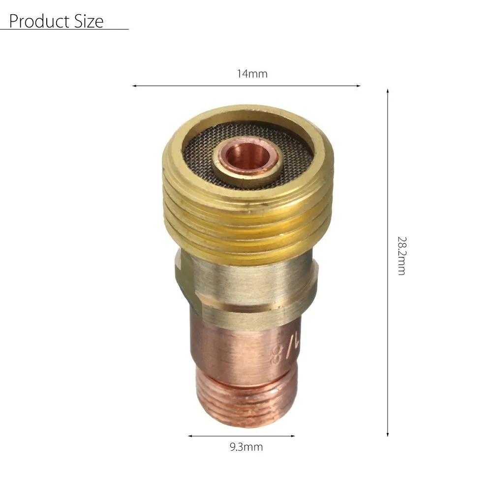 

TIG 17GL Collet Body Stubby Gas Lens Lenz Connector With Mesh For PTA DB SR WP-17/18/26 Torch Welding Accessories
