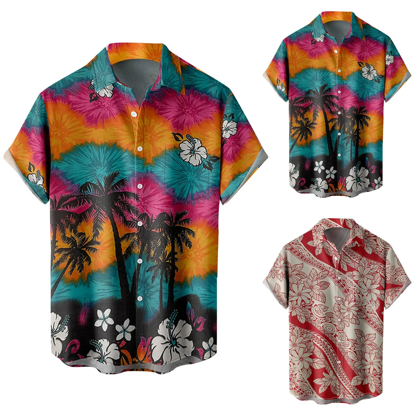 

Black White Stripe Shirt Mens Fashion And Leisure 3D Digital Printing Buckle Lapel Colored T Shirts for Men Bulk Shirts for Men