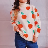 2022 new women sweaters and pullovers autumn winter long sleeve pull femme fruits print knitwear female casual knitted tops