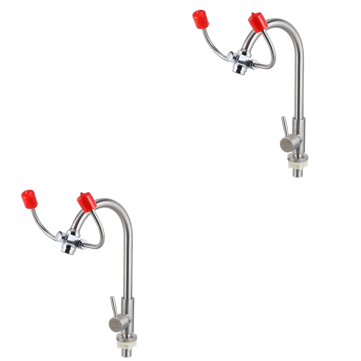 

2 PCS Stainless Steel Sink Eye Washer Mount Flush Station Equipment Mounted