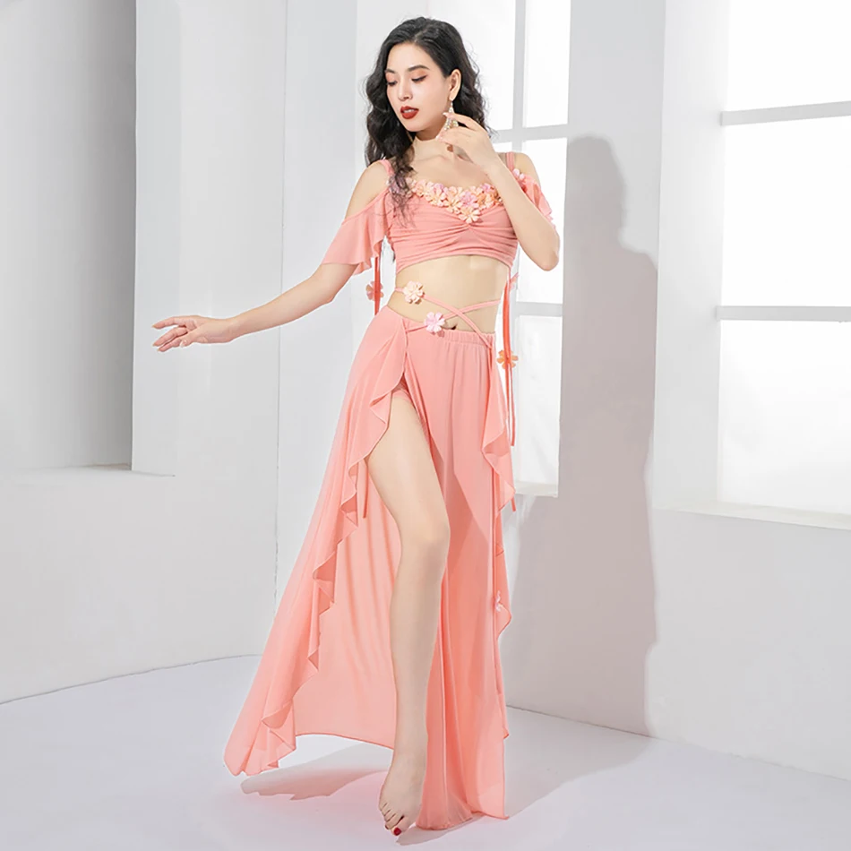 Женский костюм для танца живота комплект из 2 предметов сетчатый с топом и