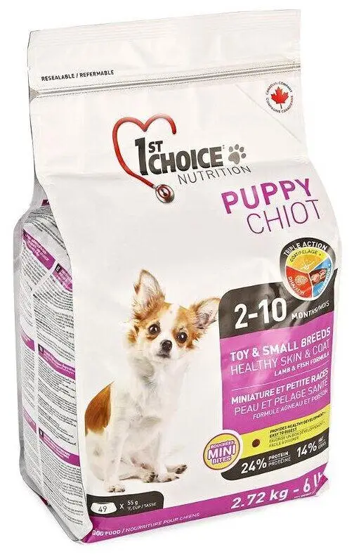 1st Choice корм для щенков малых и декоративных пород кожи шерсти ягненок рыба 2 72 кг |