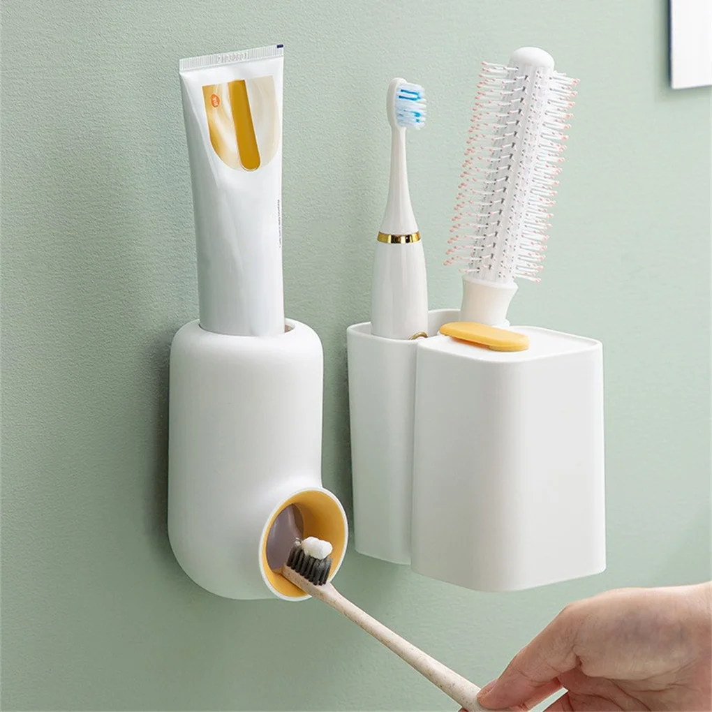 

Toothpaste Dispenser Tooth Paste Dispensing Squeezer Holder Refillable Shower Toiletries Shelving Bathroom Accessories