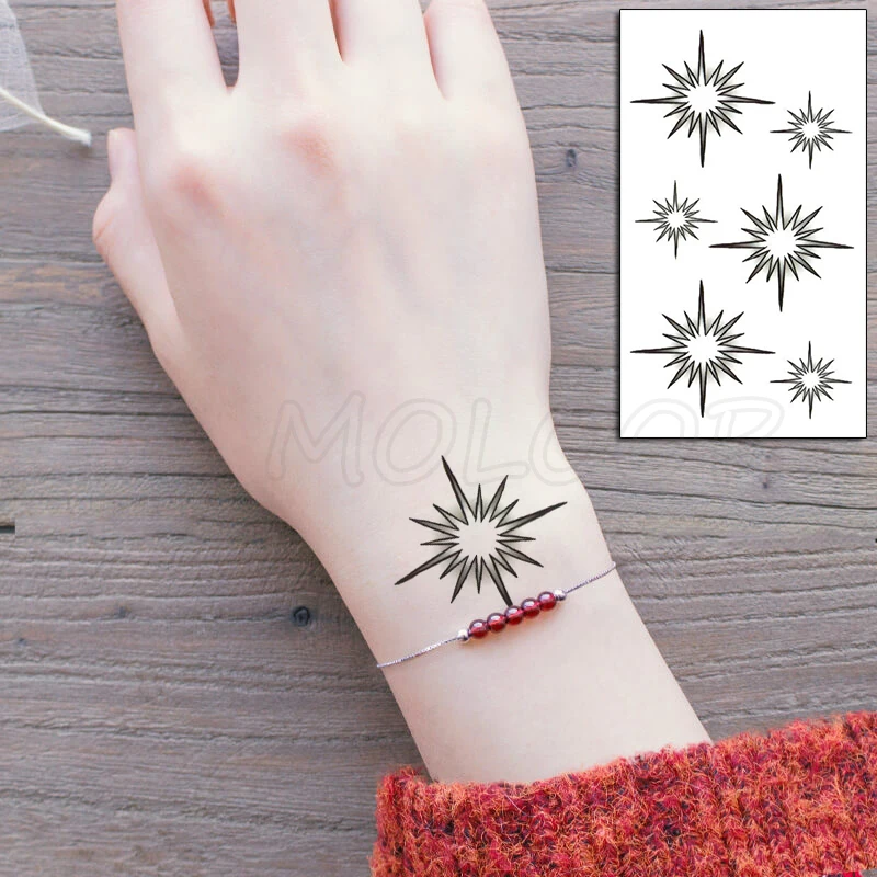 

Tattoo Sticker Flame Light Totem Anime Element Body Art Makeup Waterproof Temporary Women and Men Fake Tatoo