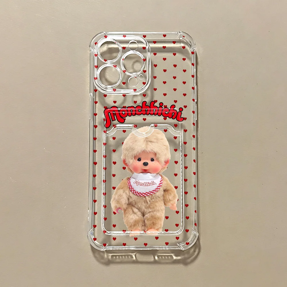 Фото НОВЫЙ милый чехол-картхолдер M-Monchhichis для Xiaomi Redmi 13C 12C 10C 9A 9C Note 14 13 12 12s 11 10 9 8 Pro Plus 4G 5G, противоударный №2
