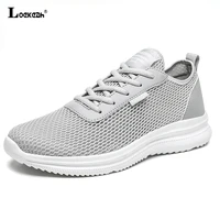 loekeah mesh breathable mens walking shoes lace up casual sneakers light weight anti slip outdoor sports running footwear