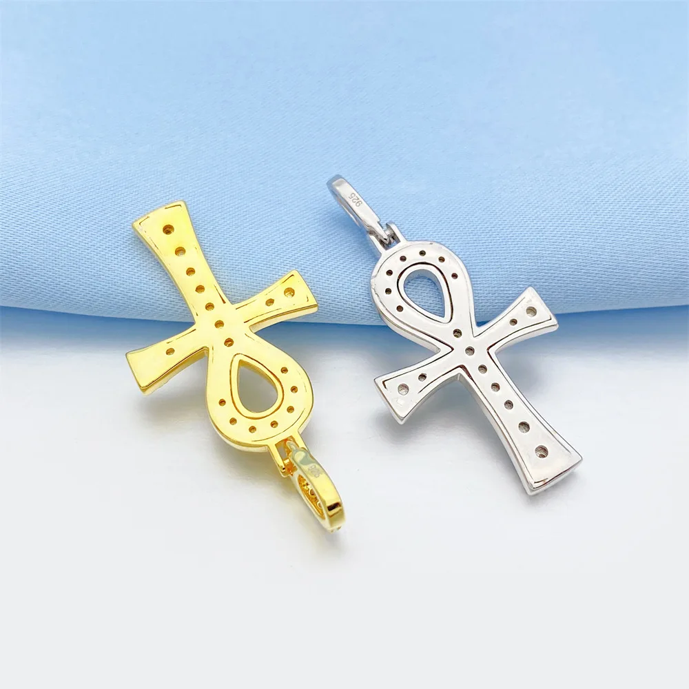 High-Quality Moissanite Cross Pendants Necklaces S925 Silver Real Diamond Necklaces For Women Men Jewelry Pass Diamond Tester