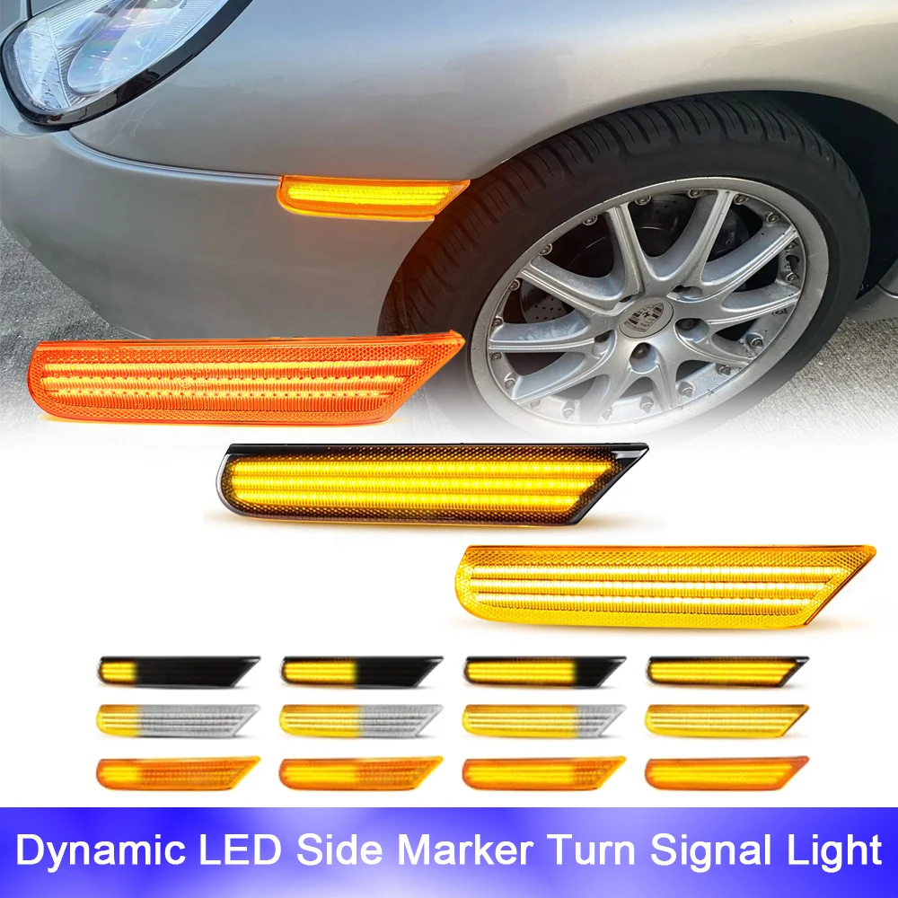 1 пара светодиодных повторных мигалок Canbus боковой габаритный фонарь для Porsche Boxster