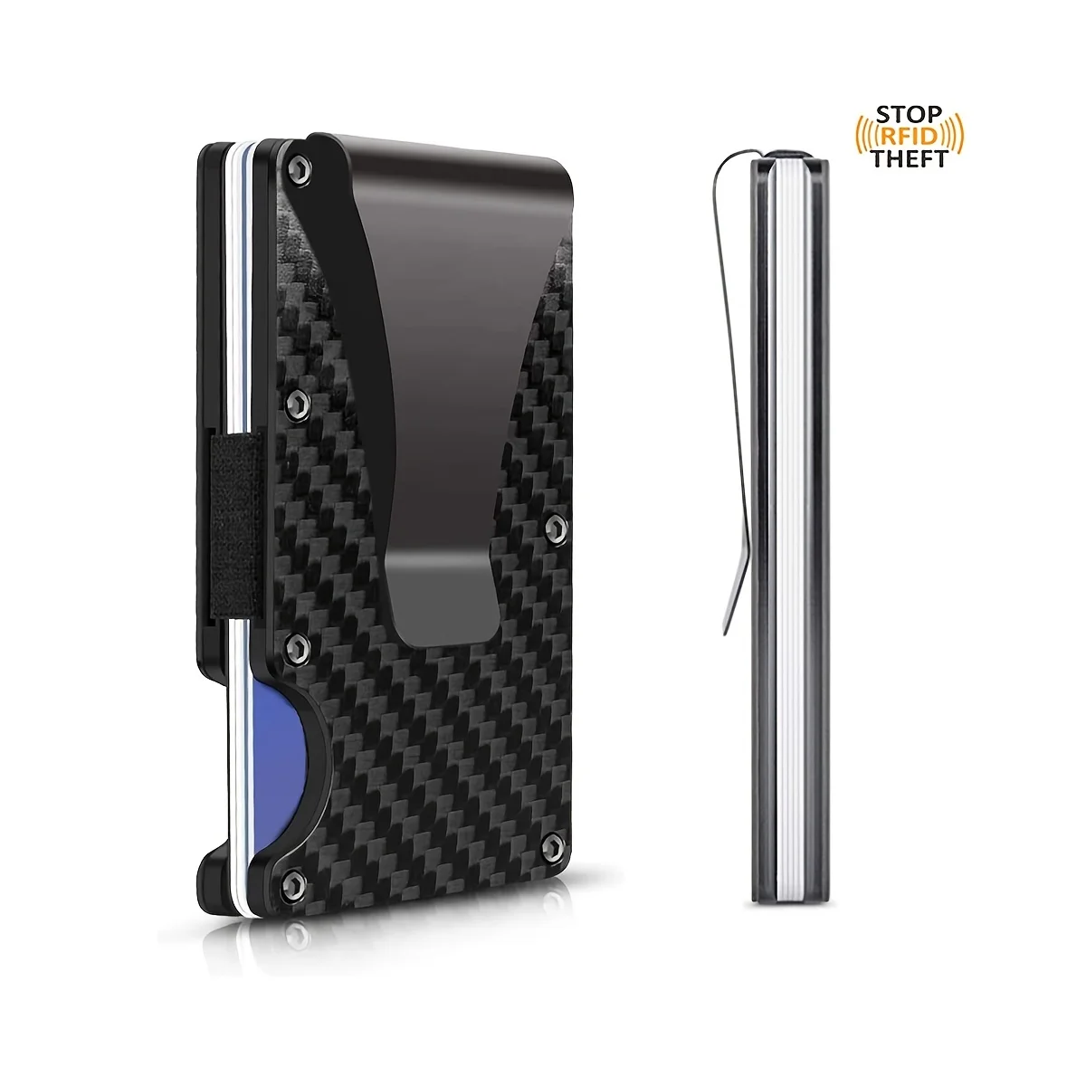 

Carbon Fiber Aluminum Money Clip Wallets For Men With RFID