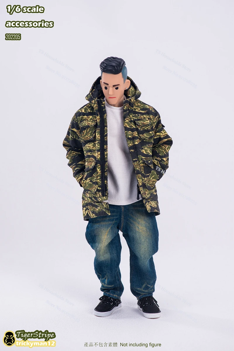 Мужской джинсовый костюм с принтом тигра Свитшот и жилет 12 дюймов