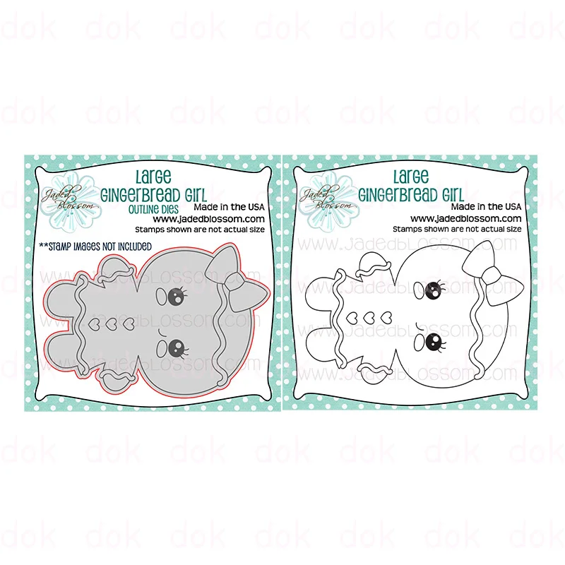 

Large Gingerbread Girl Clear Stamps and Metal Cutting Dies Sets for DIY Craft Making Greeting Card Scrapbooking Decoration 2022