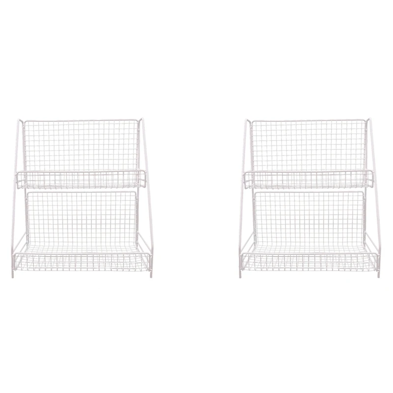 

2 шт., двухслойная металлическая полка-органайзер для приправ