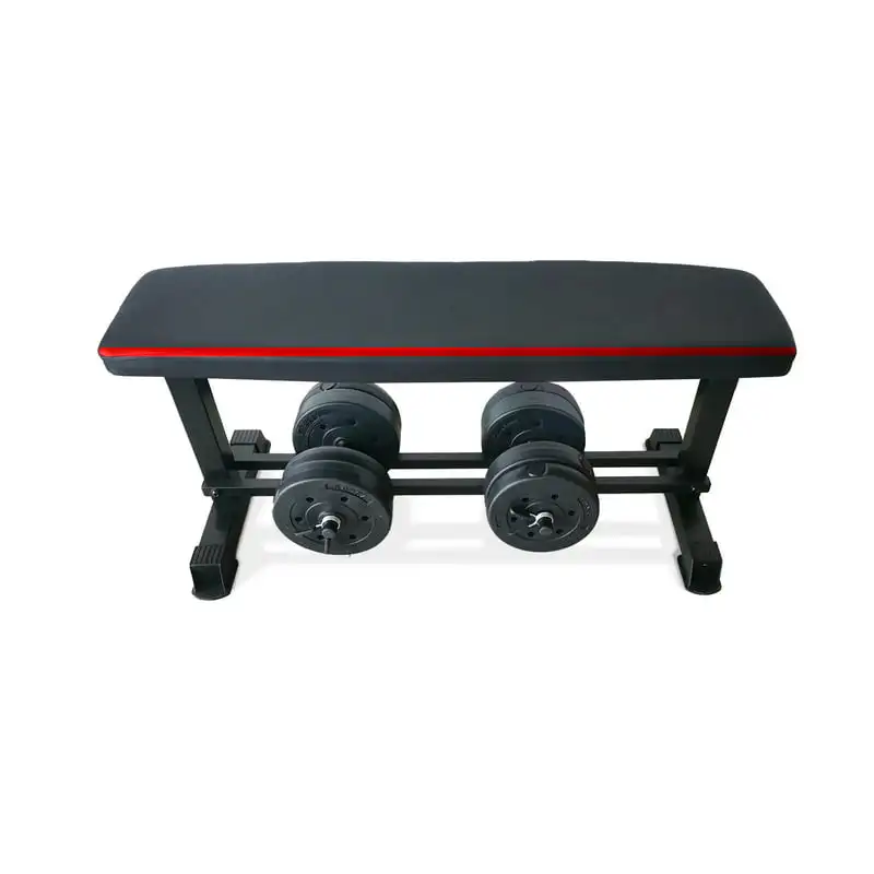 

Flat Weight Bench & 50 lb Adjustable Vinyl Dumbbell Set Combo