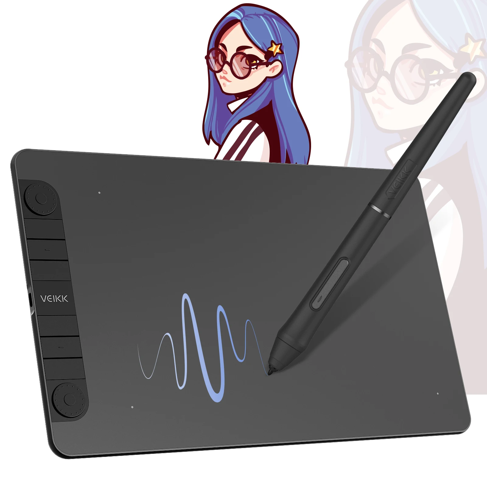 VEIKK VK1060 PRO 10x6 Inch Graphics Digital Drawing Tablet With Tilt 8192 pressure For Art Education Support Android Window Mac