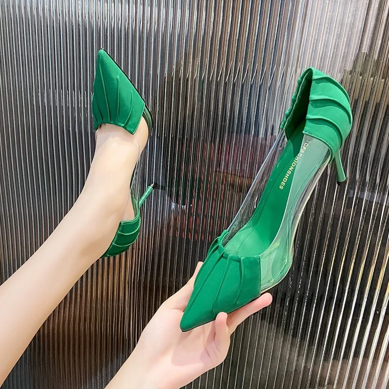 

2022 New Women Pumps Summer Fashion Sexy Pointed Toe Wedding Party High Heeled Shoes Woman Sandals Dress Zapatos Mujer