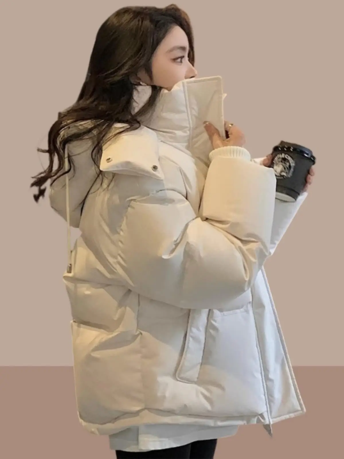 Черная универсальная куртка на хлопковой подкладке женская зимняя новая