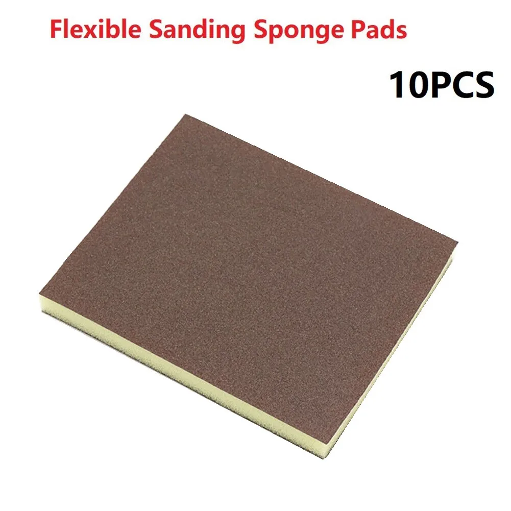 

10pcs 80/100/120/150/220# Polishing Block Flexible Sanding Sponge Pad Wet/Dry Foam Sandpaper Polishing Block