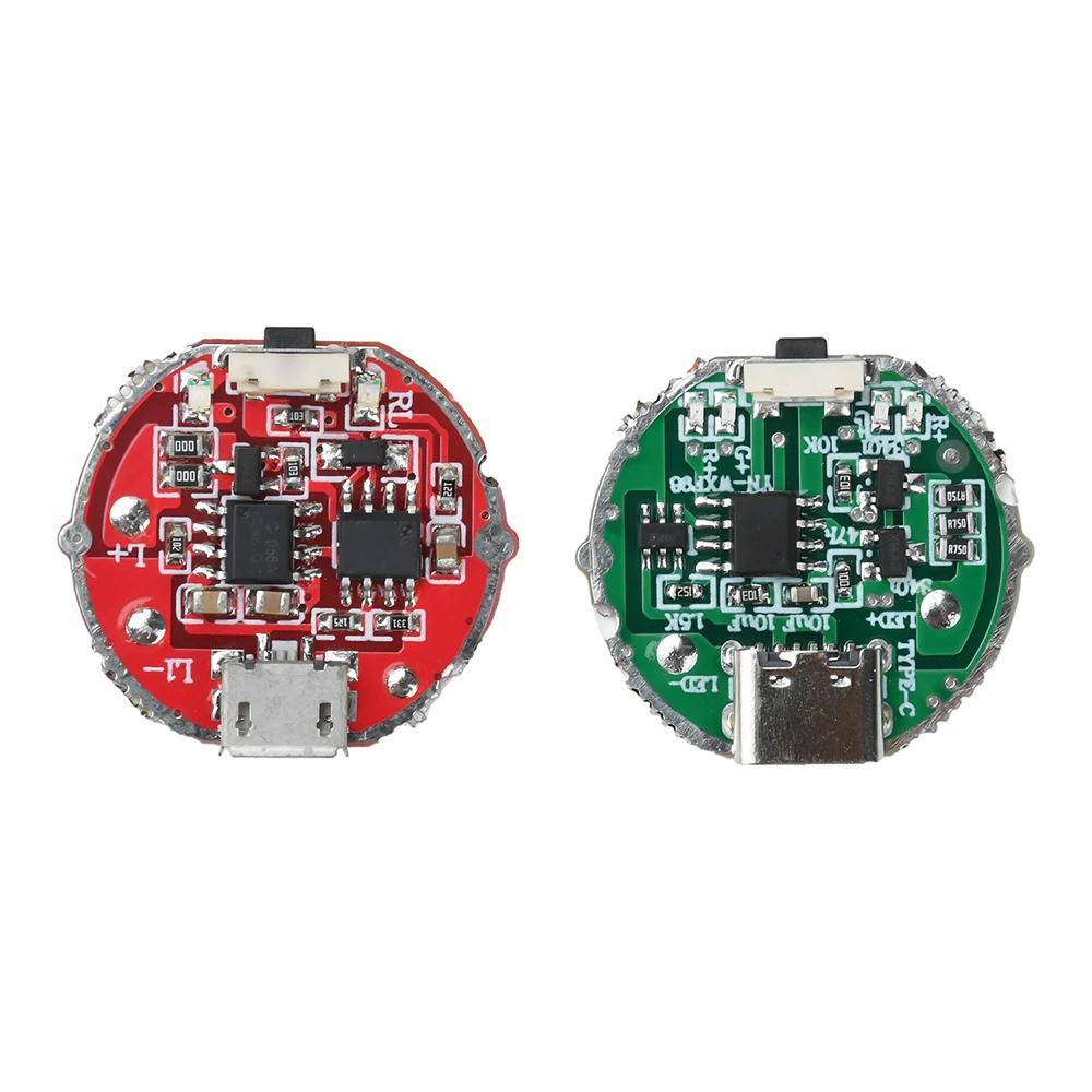 Фото Плата драйвера фонарика типа C/Micro USB «сделай сам» с переключателем яркости, регулируемая плата зарядки 10 Вт №1