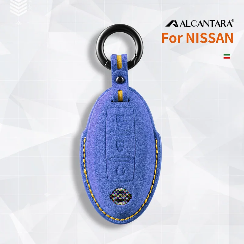 

For Nissan Qashqai X-Trail T31 T32 Juke J10 J11 Tiida Altima Pathfinder Kicks Alcantara Car Key Case Shell Keychain