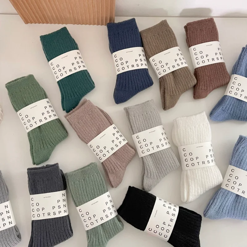 

Winter Cotton Thicken Woman Man's Socks Baby Kids Warm Tube Socks Toddler Boys Girls Solid Floor Stripes Socks Baby Cheap Stuff