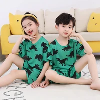 summer short sleeve childrens casual outfits fashion new cartoons boys handsome home clothing printing girls pajamas sets 4 14y
