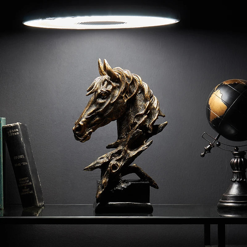 

Modern Luxury High-end Creative OfficeDesktop Living Room Wine TV Cabinet Home Decoration Horse Ornaments Crafts Animal Statues