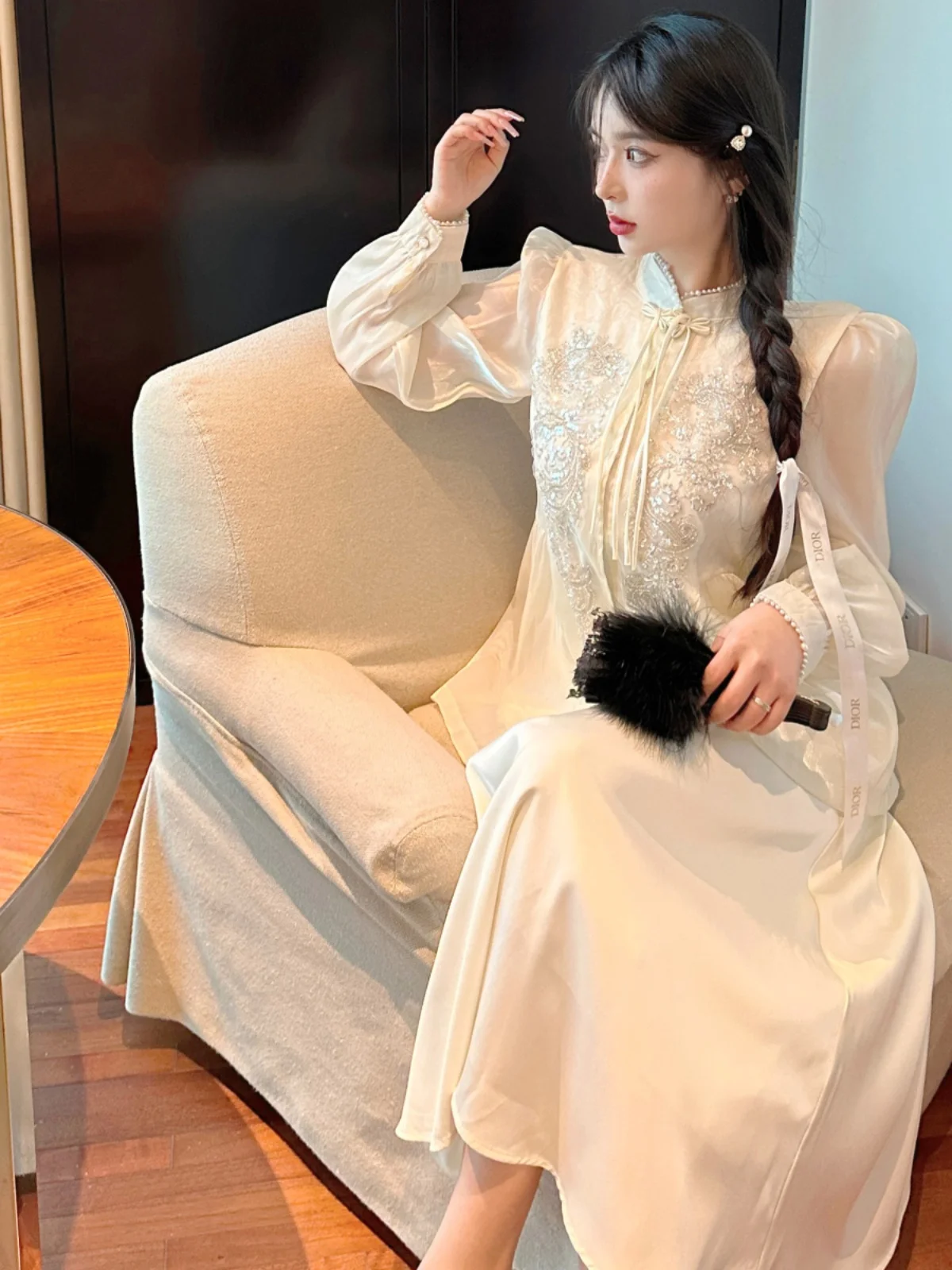 Женская одежда больших размеров новый китайский комплект Sle National осенний топ High