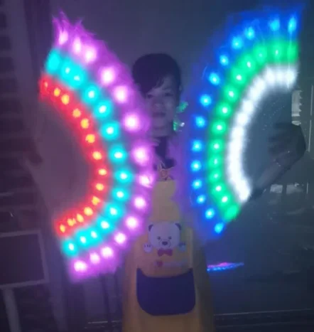 Светодиодный яркие перья фаната ГОГО костюм для выступления ночного клуба ds