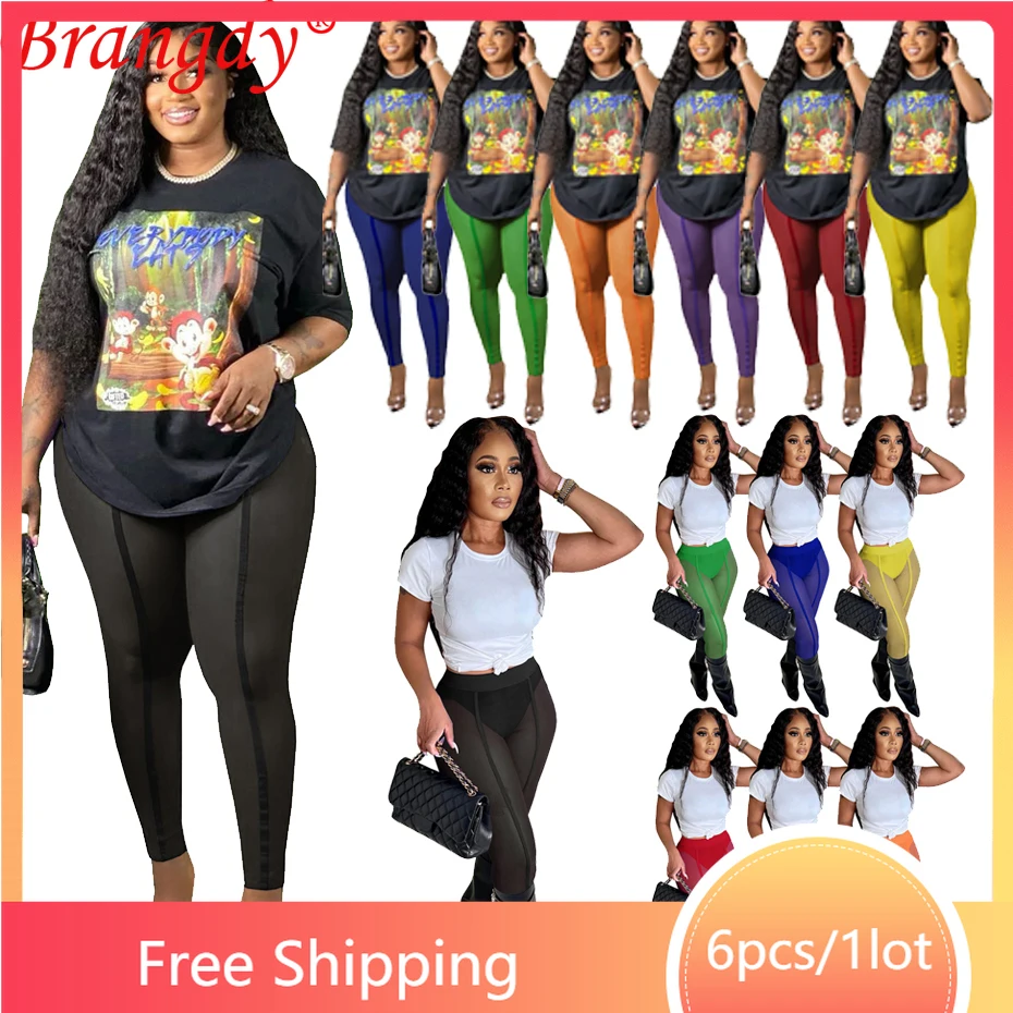 

6pcs Bulk Items Wholesale Lots Mesh See Through Leggings Pencil Pants Sexy Bodycon Full Length Women Trousers B9254