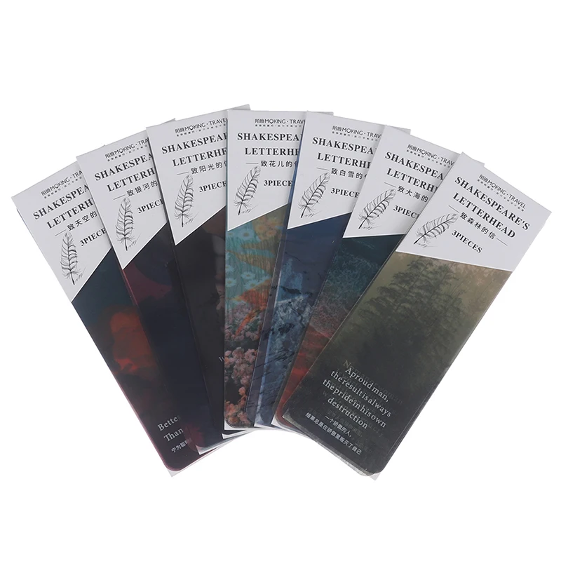 

3 pcs/lot Bookmark Shakespeare Letters Series PVC Matte Reading Book Mark Dusk Galaxy Sea Book Page Marker Stationery Supplies