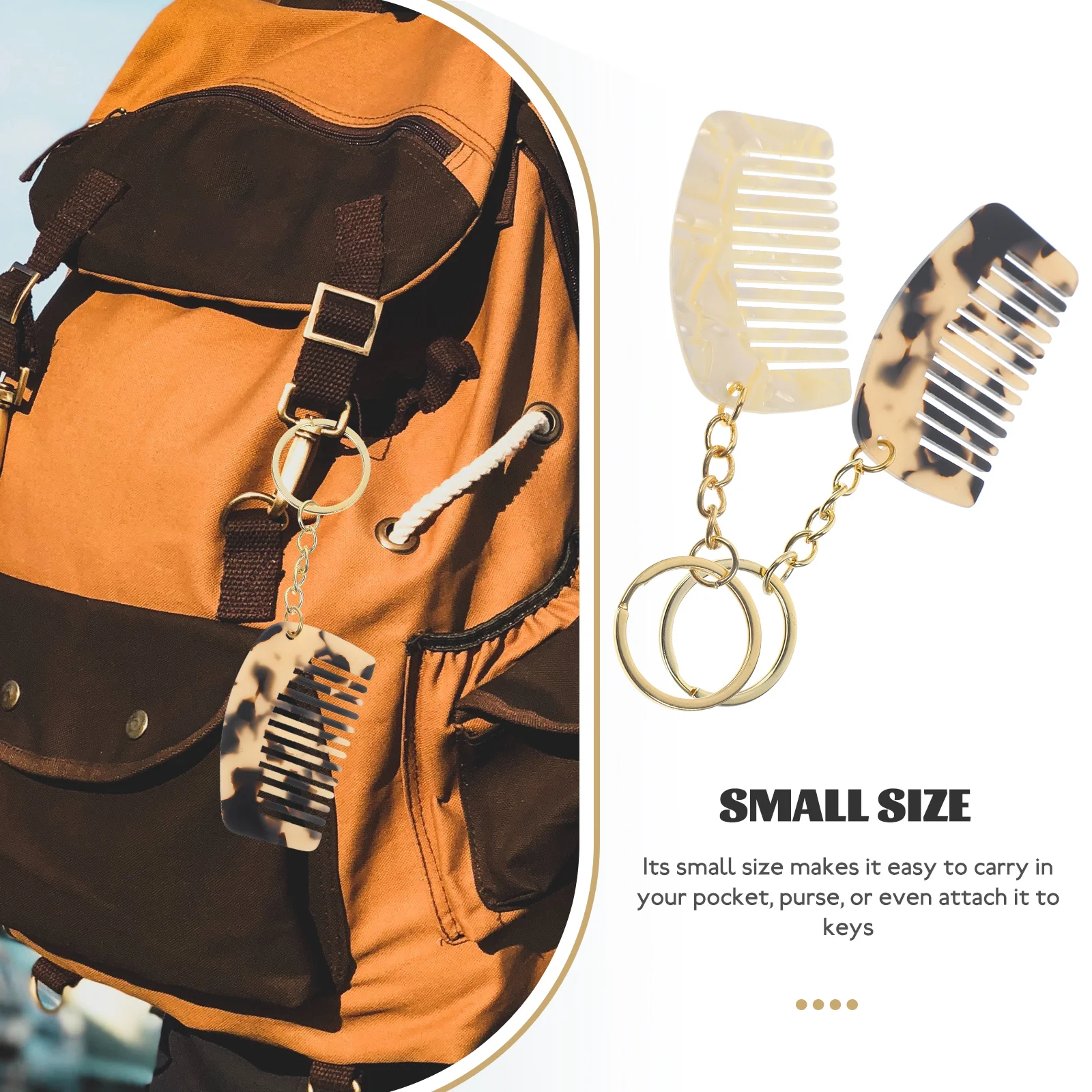 2 шт. портативная расческа брелки дорожная карманная с широкими зубьями