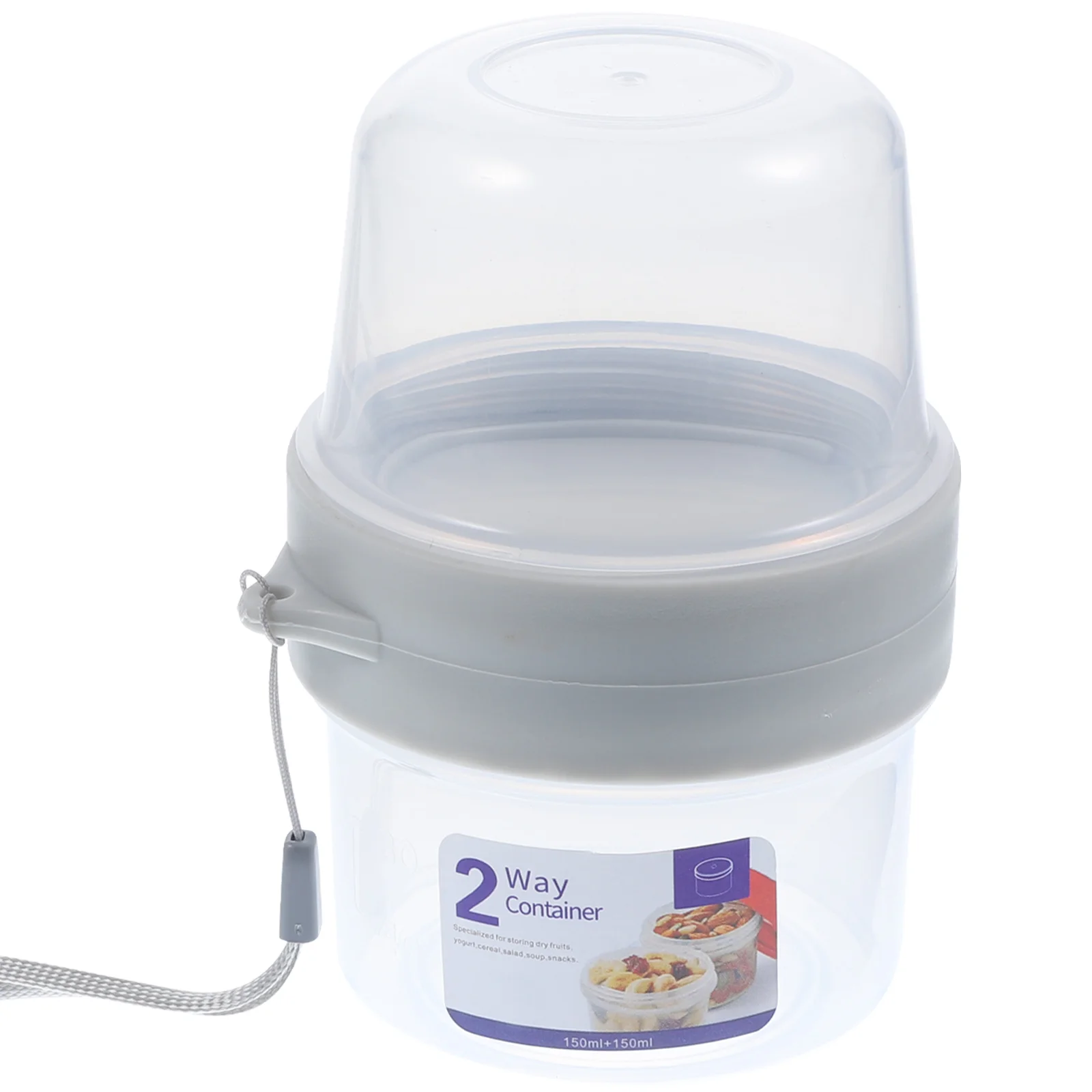 

Double Layer Storage Cup Clear Plastic Container Fruit Double-Layer Portable Food Pp Sealing Crisper Breakfast Office