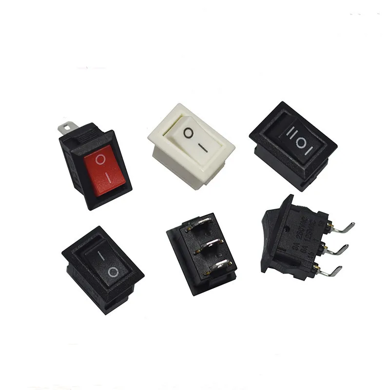 Фото 20шт KCD11 кнопочный переключатель 10x15 мм SPST 2Pin 3Pin 3A 250V 6A KCD11 защелкивающийся Переключатель ВКЛ/ВЫКЛ лодки клавишный переключатель черный красный белый №1