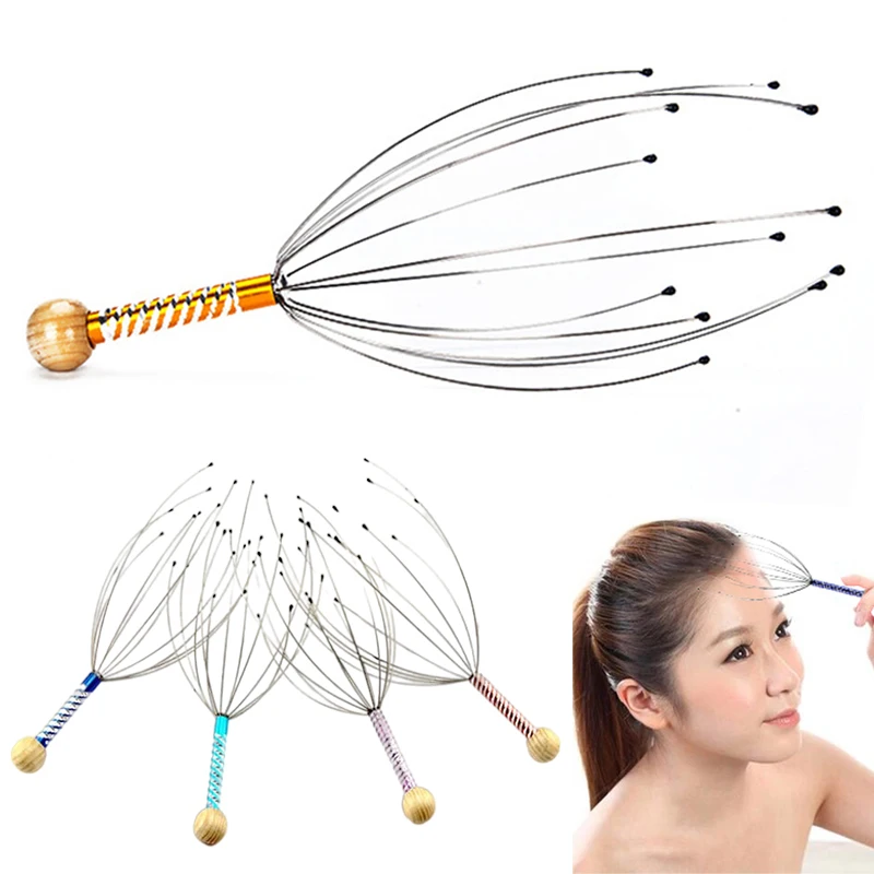 

1PC Octopus Head Scalp Relaxation Massage Pain Relief Body Massager Stress Release Relaxing Claw Metal Massage Comb Color Random