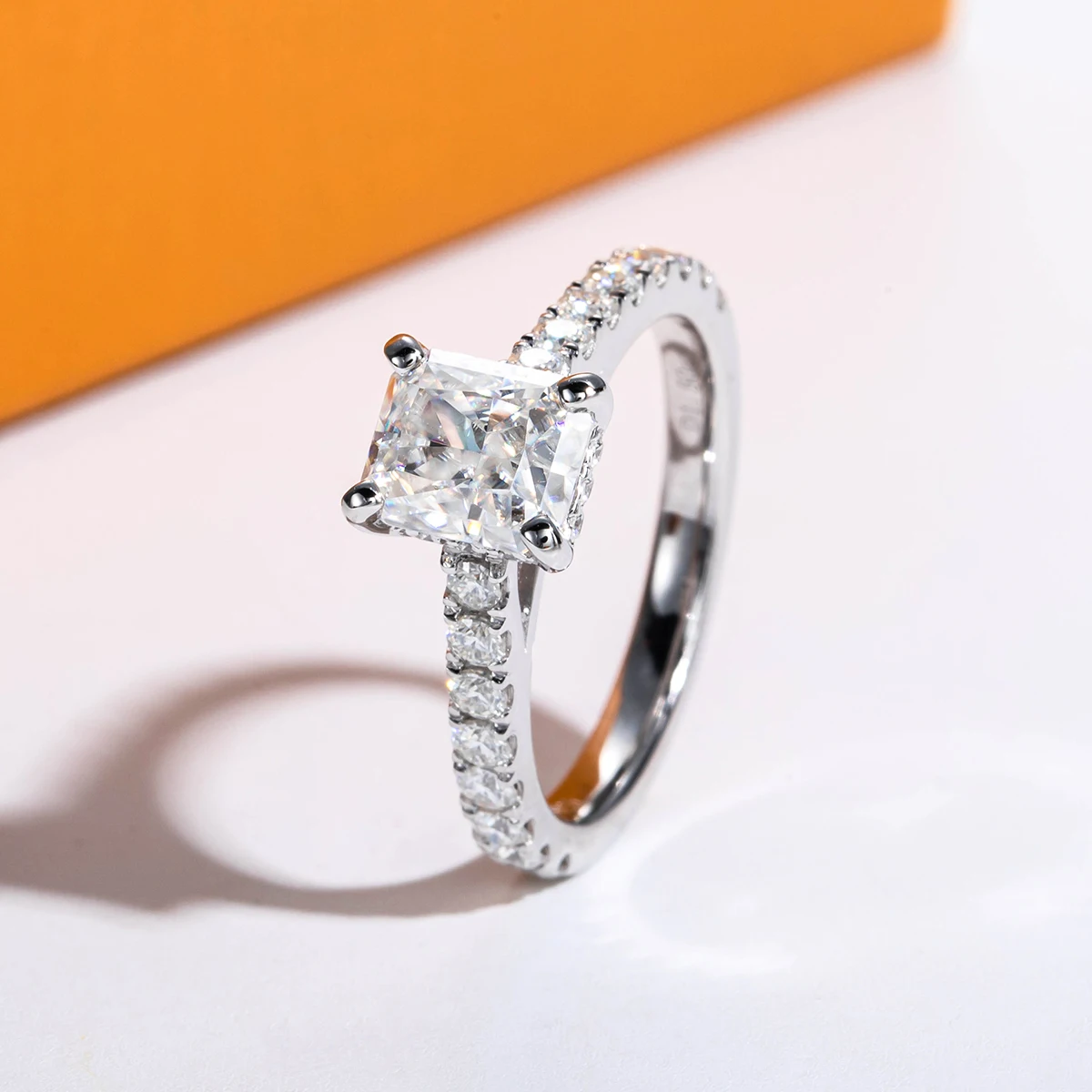 

1,5 CTTW обручальные кольца с бриллиантовой огранкой, с цветным муассанитом, с сертификатом, ювелирные изделия из твердого искусственного сере...