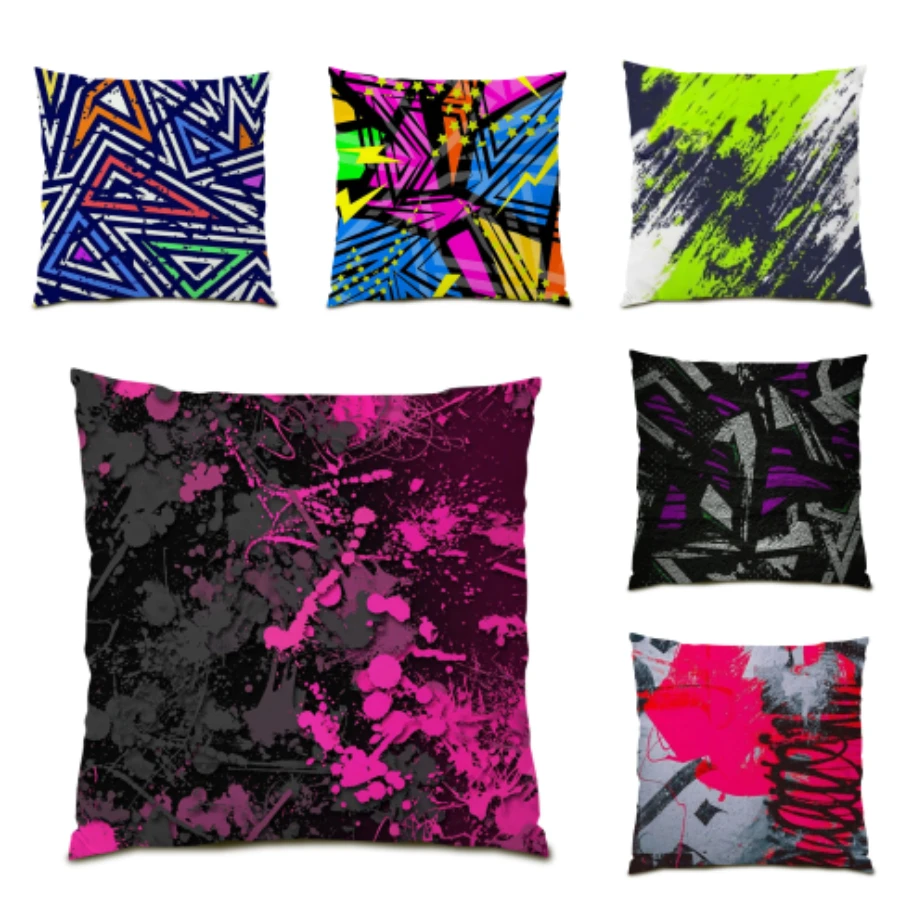 

Cute Living Room Decor Throw Pillow Cover 45x45 Size Linen Velvet Fabric Square Soft Cushion Cover Nordic Home Bedroom E0015